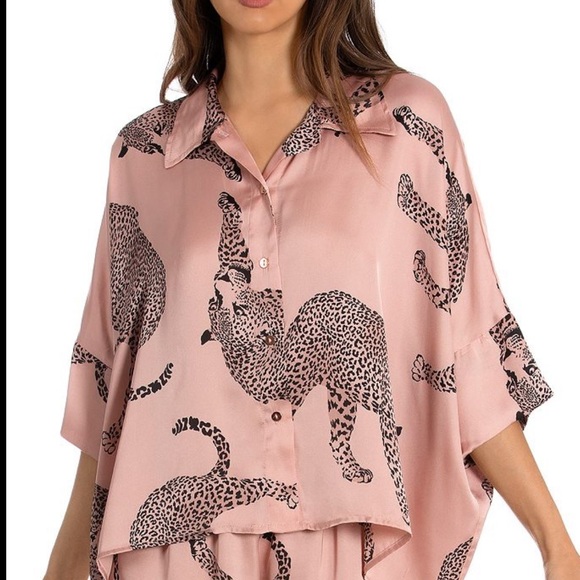 Animal Print Satin Top - Picture 1 of 6